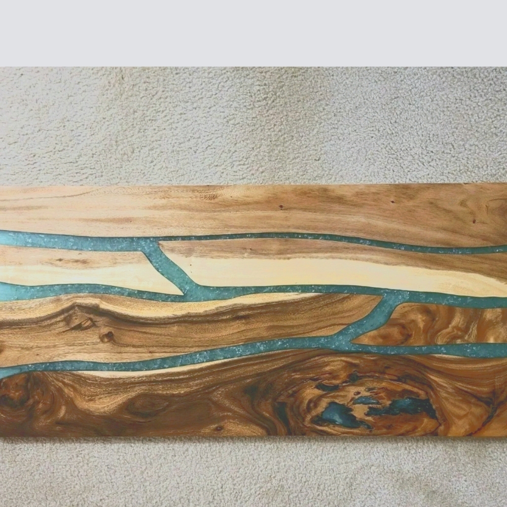 Pier1 Imports Moraine Teal Chestnut resin table